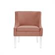 Posh Living Juelz Velvet Swooped Arm Accent Chair in Blush Pink