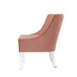 Posh Living Juelz Velvet Swooped Arm Accent Chair in Blush Pink