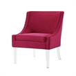 Posh Living Juelz Velvet Swooped Arm Accent Chair in Hot Pink