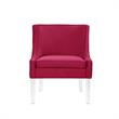 Posh Living Juelz Velvet Swooped Arm Accent Chair in Hot Pink