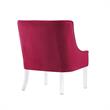 Posh Living Juelz Velvet Swooped Arm Accent Chair in Hot Pink