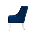 Posh Living Juelz Velvet Swooped Arm Accent Chair in Navy