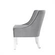 Posh Living Juelz Velvet Swooped Arm Accent Chair in Light Gray
