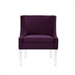 Posh Living Juelz Velvet Swooped Arm Accent Chair in Purple