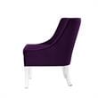 Posh Living Juelz Velvet Swooped Arm Accent Chair in Purple