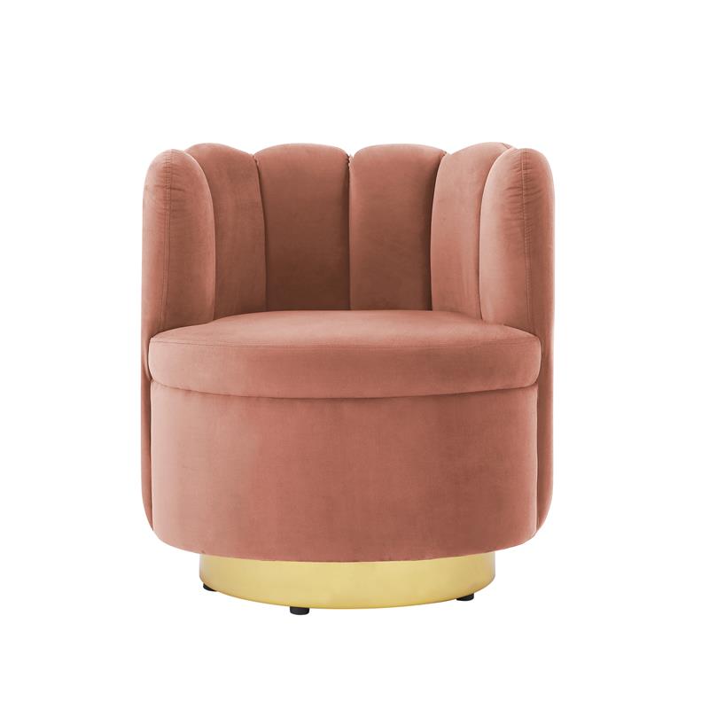 Posh Living Marcel Velvet Accent Chair in Blush Pink/Gold