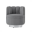 Posh Living Marcel Velvet Accent Chair in Light Gray/Chrome