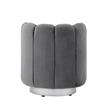 Posh Living Marcel Velvet Accent Chair in Light Gray/Chrome