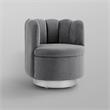 Posh Living Marcel Velvet Accent Chair in Light Gray/Chrome