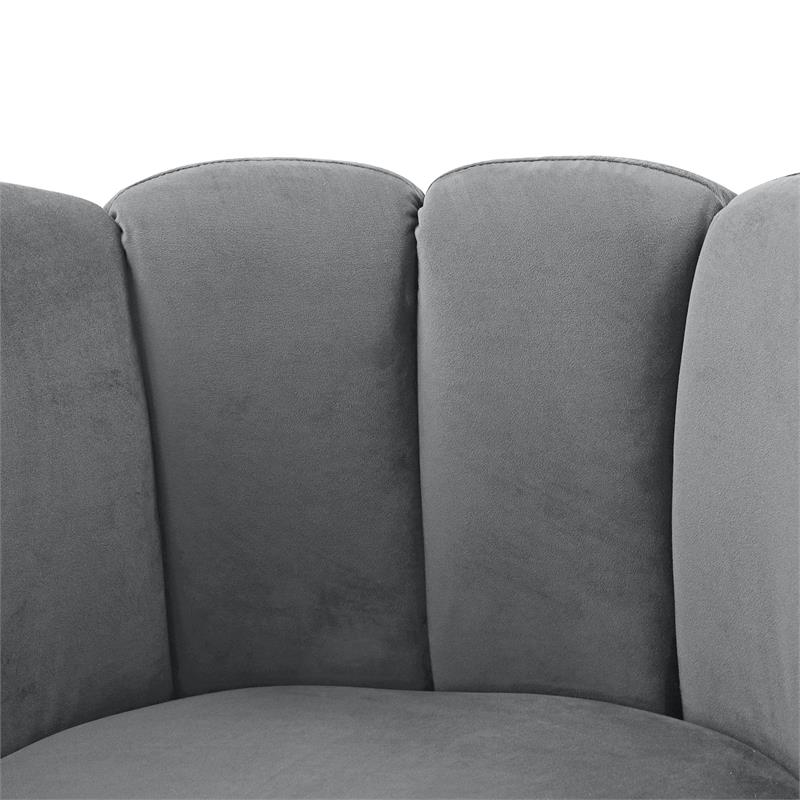 Posh Living Marcel Velvet Accent Chair in Light Gray/Chrome