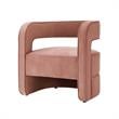 Posh Living Crown Velvet Barrel Back Accent Chair in Blush Pink