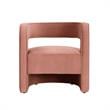 Posh Living Crown Velvet Barrel Back Accent Chair in Blush Pink