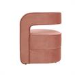 Posh Living Crown Velvet Barrel Back Accent Chair in Blush Pink