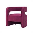 Posh Living Crown Velvet Barrel Back Accent Chair in Fuchsia