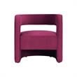 Posh Living Crown Velvet Barrel Back Accent Chair in Fuchsia