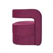 Posh Living Crown Velvet Barrel Back Accent Chair in Fuchsia