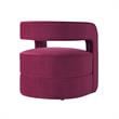 Posh Living Crown Velvet Barrel Back Accent Chair in Fuchsia