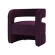 Posh Living Crown Velvet Barrel Back Accent Chair in Purple