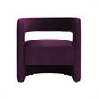Posh Living Crown Velvet Barrel Back Accent Chair in Purple