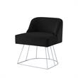 Posh Inspired Home Vinsa Velvet Vanity Stool with Curved Backrest in Black