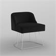 Posh Inspired Home Vinsa Velvet Vanity Stool with Curved Backrest in Black