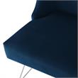 Posh Inspired Home Vinsa Velvet Vanity Stool with Curved Backrest in Navy Blue