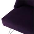 Posh Inspired Home Vinsa Velvet Vanity Stool with Curved Backrest in Purple