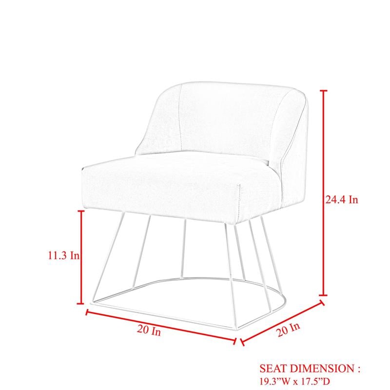 Posh Inspired Home Vinsa Velvet Vanity Stool with Curved Backrest in Purple