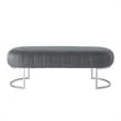 Posh Living Modern Velvet Bench in Gray/Silver