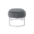 Posh Living Modern Velvet Bench in Gray/Silver