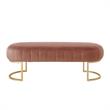 Posh Living Nicole Miller Orpheus Modern Velvet Bench in Blush Pink/Gold