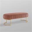 Posh Living Nicole Miller Orpheus Modern Velvet Bench in Blush Pink/Gold