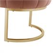 Posh Living Nicole Miller Orpheus Modern Velvet Bench in Blush Pink/Gold