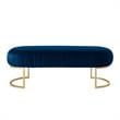Posh Living Nicole Miller Orpheus Modern Velvet Bench in Navy Blue/Gold