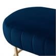 Posh Living Nicole Miller Orpheus Modern Velvet Bench in Navy Blue/Gold