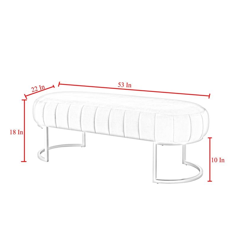 Posh Living Nicole Miller Orpheus Modern Velvet Bench in Navy Blue/Gold