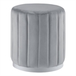 Posh Living Nicole Miller Orpheus Modern Velvet Ottoman in Gray/Silver
