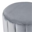 Posh Living Nicole Miller Orpheus Modern Velvet Ottoman in Gray/Silver