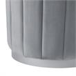Posh Living Nicole Miller Orpheus Modern Velvet Ottoman in Gray/Silver