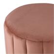 Posh Living Nicole Miller Orpheus Modern Velvet Ottoman in Blush Pink/Gold