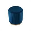Posh Living Orpheus Modern Velvet Ottoman in Navy Blue/Gold