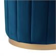 Posh Living Orpheus Modern Velvet Ottoman in Navy Blue/Gold