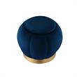 Posh Living Zara Modern Velvet Ottoman in Navy Blue/Gold