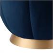 Posh Living Zara Modern Velvet Ottoman in Navy Blue/Gold