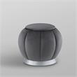 Posh Living Nicole Miller Zara Modern Velvet Ottoman in Gray/Silver