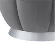 Posh Living Nicole Miller Zara Modern Velvet Ottoman in Gray/Silver