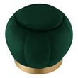 Posh Living Nicole Miller Zara Modern Velvet Ottoman in Hunter Green/Gold