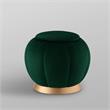 Posh Living Nicole Miller Zara Modern Velvet Ottoman in Hunter Green/Gold