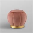 Posh Living Nicole Miller Zara Modern Velvet Ottoman in Blush Pink/Gold
