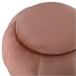 Posh Living Nicole Miller Zara Modern Velvet Ottoman in Blush Pink/Gold
